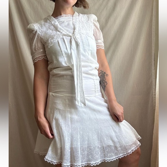 Vintage Gunne Sax Victorian Sailor Drop Waist Dress - Picture 2 of 6